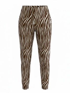Diane Von Furstenberg Brown and White Zebra Skinny Pants